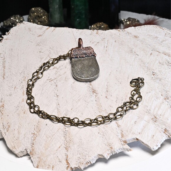 Electroformed Copper Pyrite Pendant - Picture 6 of 6